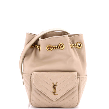 Saint Laurent Joe Bucket Bag Matelasse Chevron Leather Mini