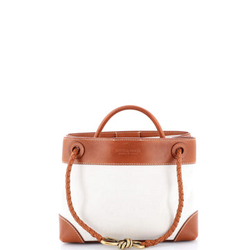 Bottega Veneta Andiamo Top Handle Bag Canvas and Leather Small