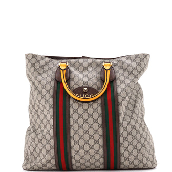 Gucci Neo Vintage Web Soft Tote GG Coated Canvas Tall