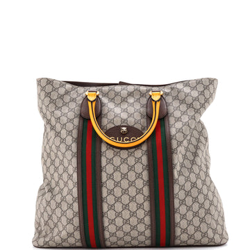 Gucci Neo Vintage Web Soft Tote GG Coated Canvas Tall