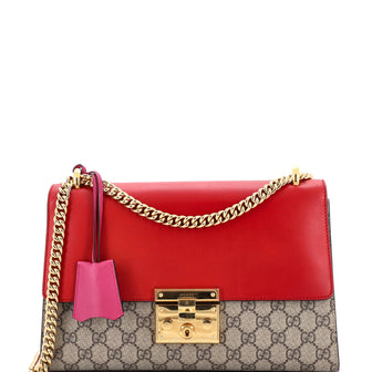 Gucci Padlock Shoulder Bag GG Coated Canvas and Leather Medium