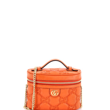 Gucci Top Handle Vanity Chain Bag GG Matelasse Leather Mini