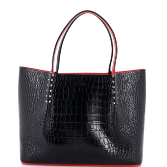Christian Louboutin Cabarock Tote Crocodile Embossed Leather Large