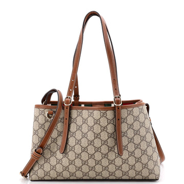 Gucci Emblem Tote GG Coated Canvas Small