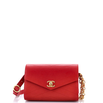 Chanel Coco Chevron Waist Bag Stitched Calfskin