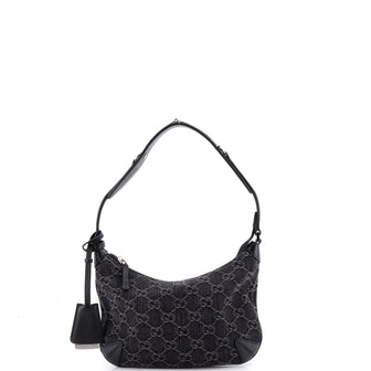 Gucci Horsebit Slim Shoulder Bag GG Denim with Leather Small