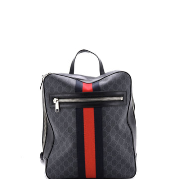 Gucci Web Zip Backpack GG Coated Canvas Medium