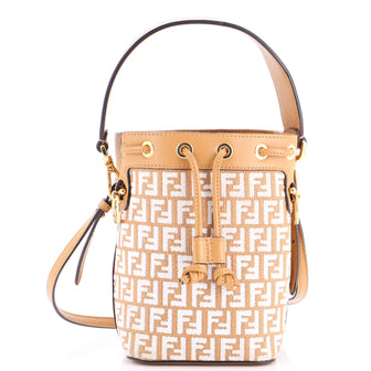 Fendi Mon Tresor Bucket Bag Zucca Raffia Mini