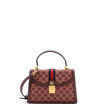 Gucci Ophidia Flap Top Handle Bag GG Canvas Small