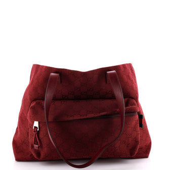 Gucci Front Pocket Debossed Logo Tote GG Canvas Large