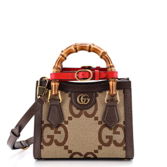 Gucci Diana NM Bamboo Handle Tote Jumbo GG Canvas Mini