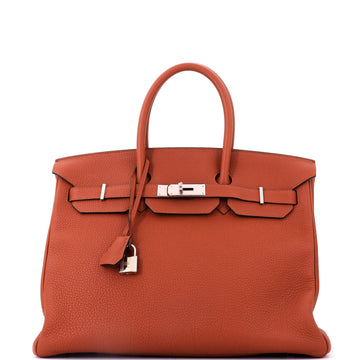 Hermes Birkin Handbag Brown Togo with Palladium Hardware 35