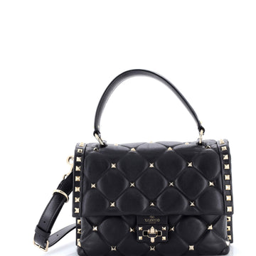 Valentino Garavani Candystud Top Handle Bag Leather Medium