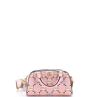 Gucci Ophidia Convertible Boston Top Handle Bag Kawaii Printed Leather Mini