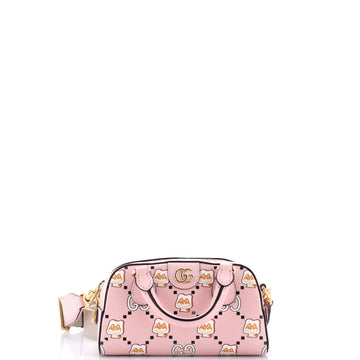 Gucci Ophidia Convertible Boston Top Handle Bag Kawaii Printed Leather Mini