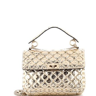 Valentino Garavani Rockstud Spike Flap Bag Quilted Leather Medium