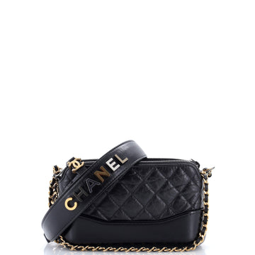 Chanel Gabrielle Double Zip Clutch with Chain Quilted Aged Calfskin