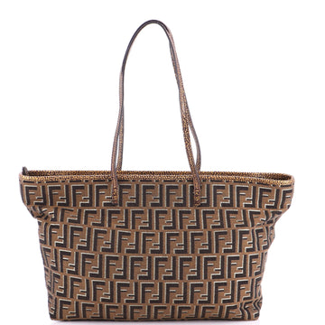 Fendi Roll Tote Metallic Zucca Canvas Large