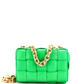 Bottega Veneta Cassette Chain Crossbody Bag Padded Maxi Intrecciato Leather