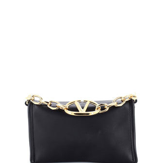 Valentino Garavani VLogo Chain Clutch Leather Mini