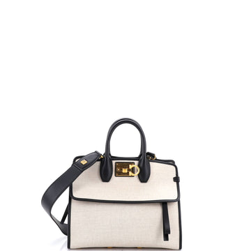 Salvatore Ferragamo Studio Soft Satchel Canvas Small