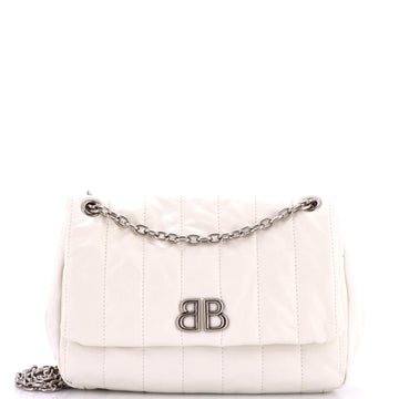 Balenciaga Monaco Chain Flap Shoulder Bag Quilted Leather Mini