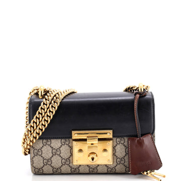 Gucci Padlock Shoulder Bag GG Coated Canvas and Leather Small