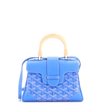 Goyard Saigon Top Handle Bag Coated Canvas with Leather Mini