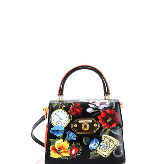 Dolce & Gabbana Welcome Top Handle Bag Printed Leather Small