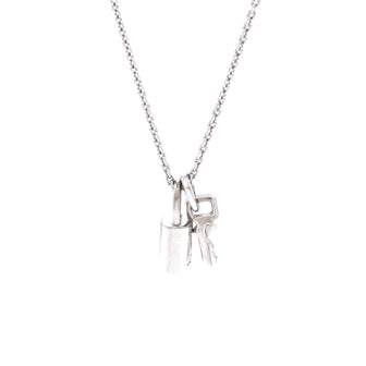 Louis Vuitton Lockit Pendant Necklace 18K White Gold