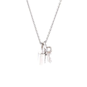 Louis Vuitton Lockit Pendant Necklace 18K White Gold