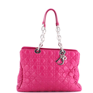 Christian Dior Soft Zipped Shopping Tote Cannage Quilt Lambskin Large