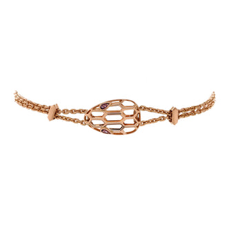 Bvlgari Serpenti Seduttori Chain Bracelet 18K Rose Gold with Amethyst