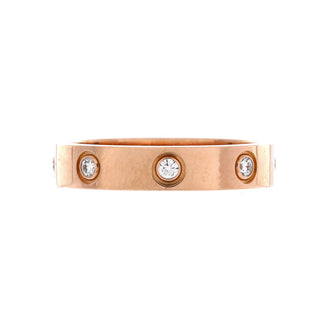 Cartier Love Wedding Band 8 Diamonds Ring 18K Rose Gold with Diamonds