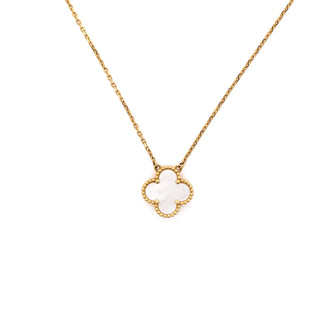 Van Cleef & Arpels Vintage Alhambra Pendant Necklace 18K Yellow Gold and Mother of Pearl