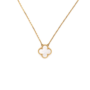 Van Cleef & Arpels Vintage Alhambra Pendant Necklace 18K Yellow Gold and Mother of Pearl
