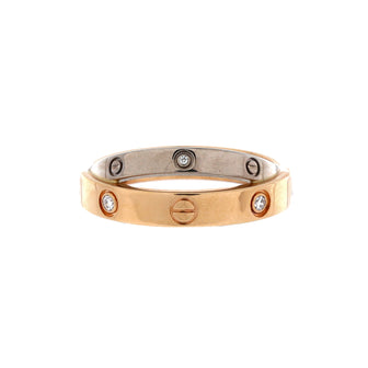 Cartier Love 6 Diamonds Double Ring 18K Rose Gold and 18K White Gold with Diamonds