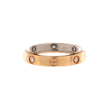 Cartier Love 6 Diamonds Double Ring 18K Rose Gold and 18K White Gold with Diamonds