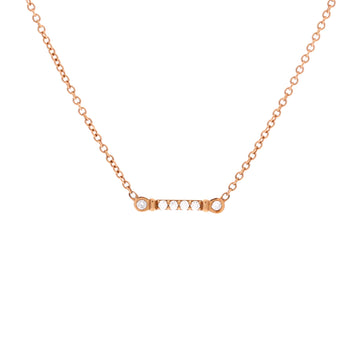 Tiffany & Co. Fleur de Lis Key Bar Pendant Necklace 18K Rose Gold and Diamonds