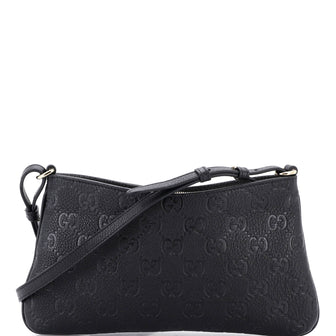 Gucci Emblem Chain Shoulder Bag Guccissima Leather Medium
