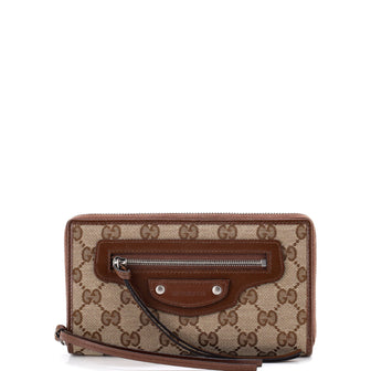 Balenciaga x Gucci The Hacker Project Neo Classic Zip Wallet GG Canvas Long