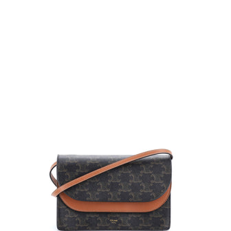 Celine Wallet on Strap Triomphe Coated Canvas