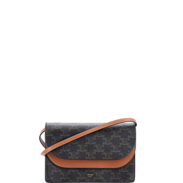 Celine Wallet on Strap Triomphe Coated Canvas