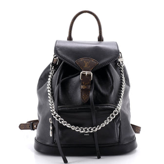 Louis Vuitton Montsouris Vibe Backpack Leather with Monogram Canvas PM