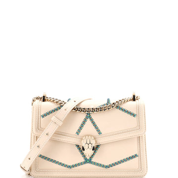 Bvlgari Serpenti Forever Shoulder Bag Whipstitched Leather Small