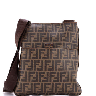 Fendi Front Pocket Messenger Bag Zucca Coated Canvas Medium