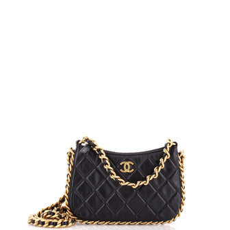 Chanel CC Chain Around Hobo Quilted Lambskin Mini
