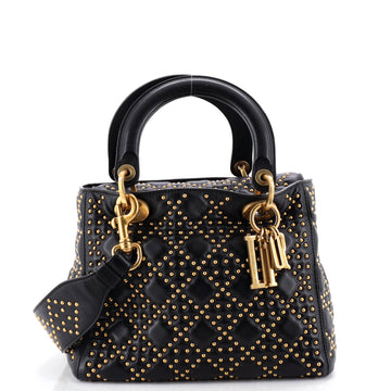 Christian Dior Supple Lady Dior Bag Cannage Studded Lambskin Medium