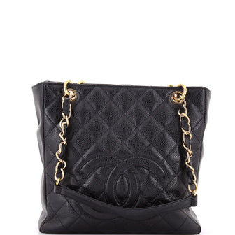 Chanel Petite Shopping Tote Quilted Caviar