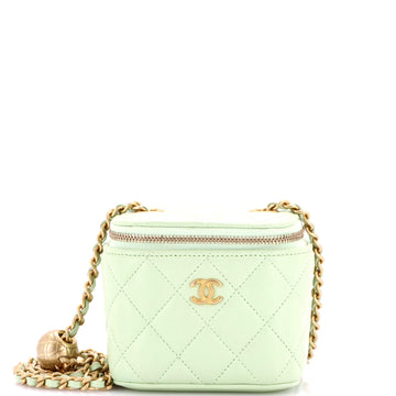 Chanel Pearl Crush Vanity Case with Chain Quilted Lambskin Mini